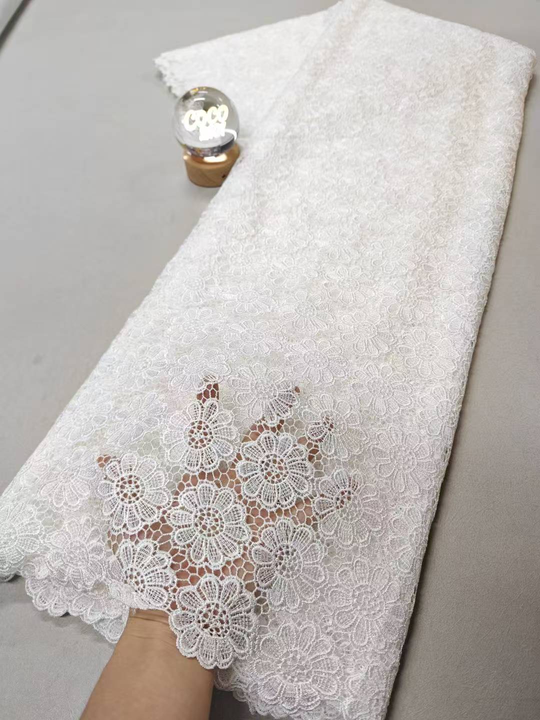 Glitter Tablecloth - African Nigerian Tulle Lace Fabric, High