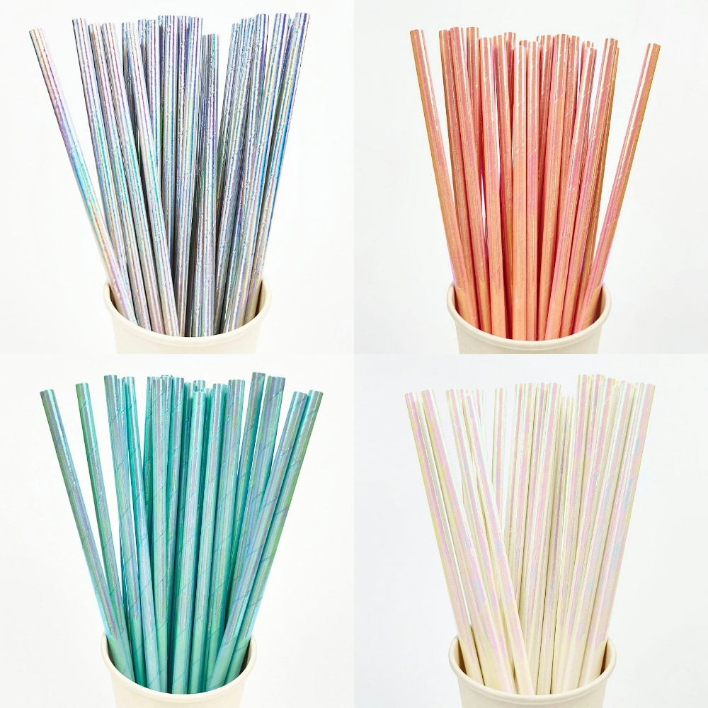 25Pcs Pearlescent Bronzing Pap - Paper Straw Color recension och pris