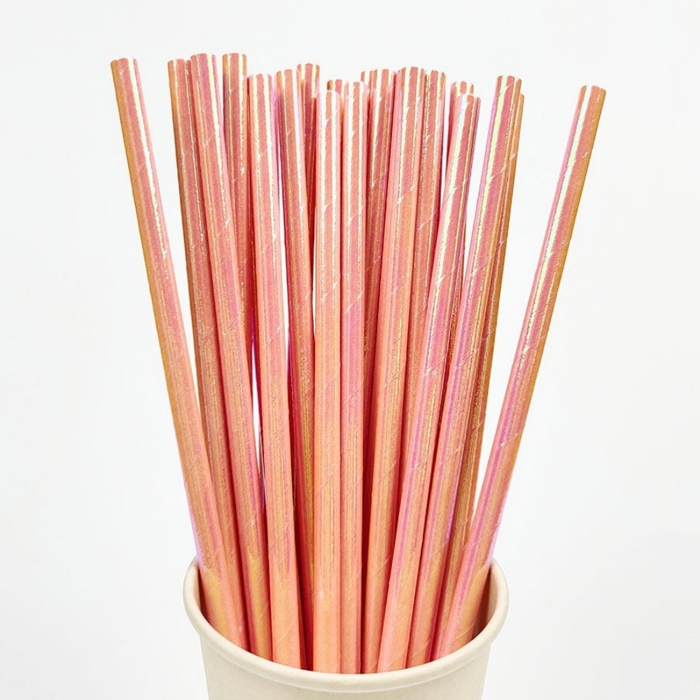 25Pcs Pearlescent Bronzing Pap - Paper Straw Color recension och pris