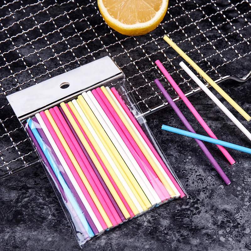 100Pcs/Lot Paper Lollipop Stic - Paper Straw Color recension och pris