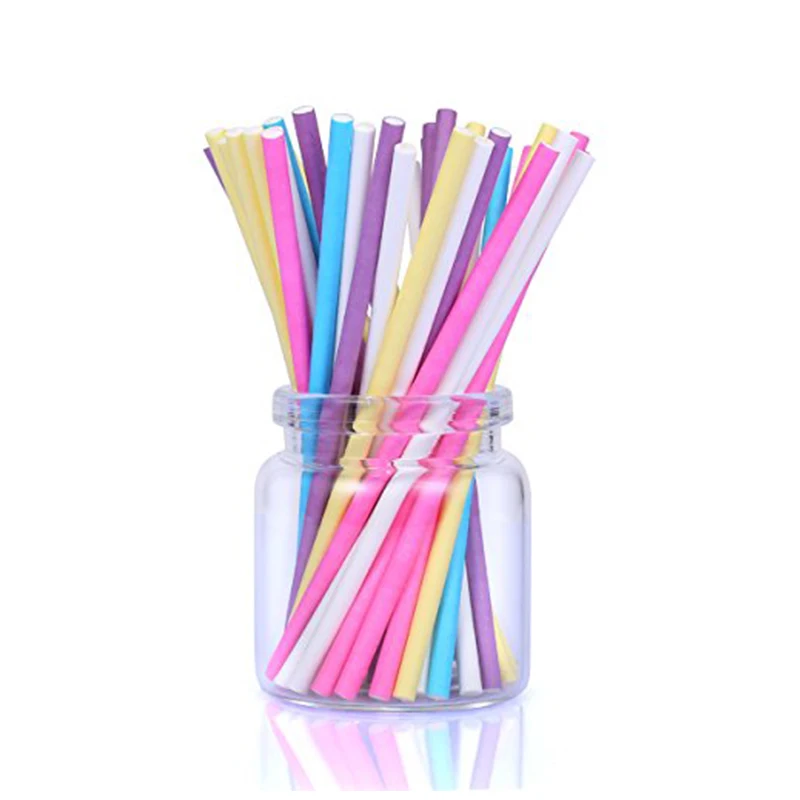 100Pcs/Lot Paper Lollipop Stic - Paper Straw Color recension och pris