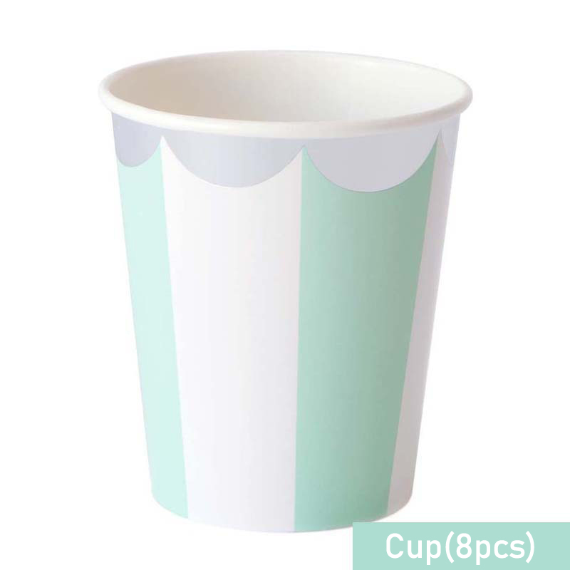 Striped Disposable Tableware P - Paper Straw Color recension och pris
