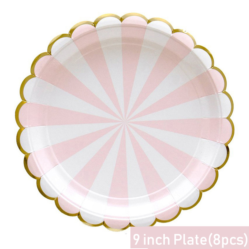 Striped Disposable Tableware P - Paper Straw Color recension och pris